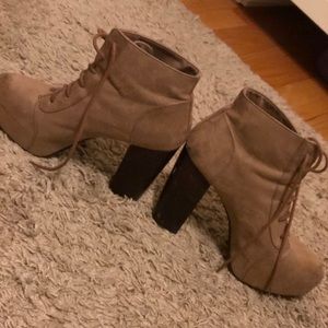 H&M tan Jeffery Campbell inspired booties !